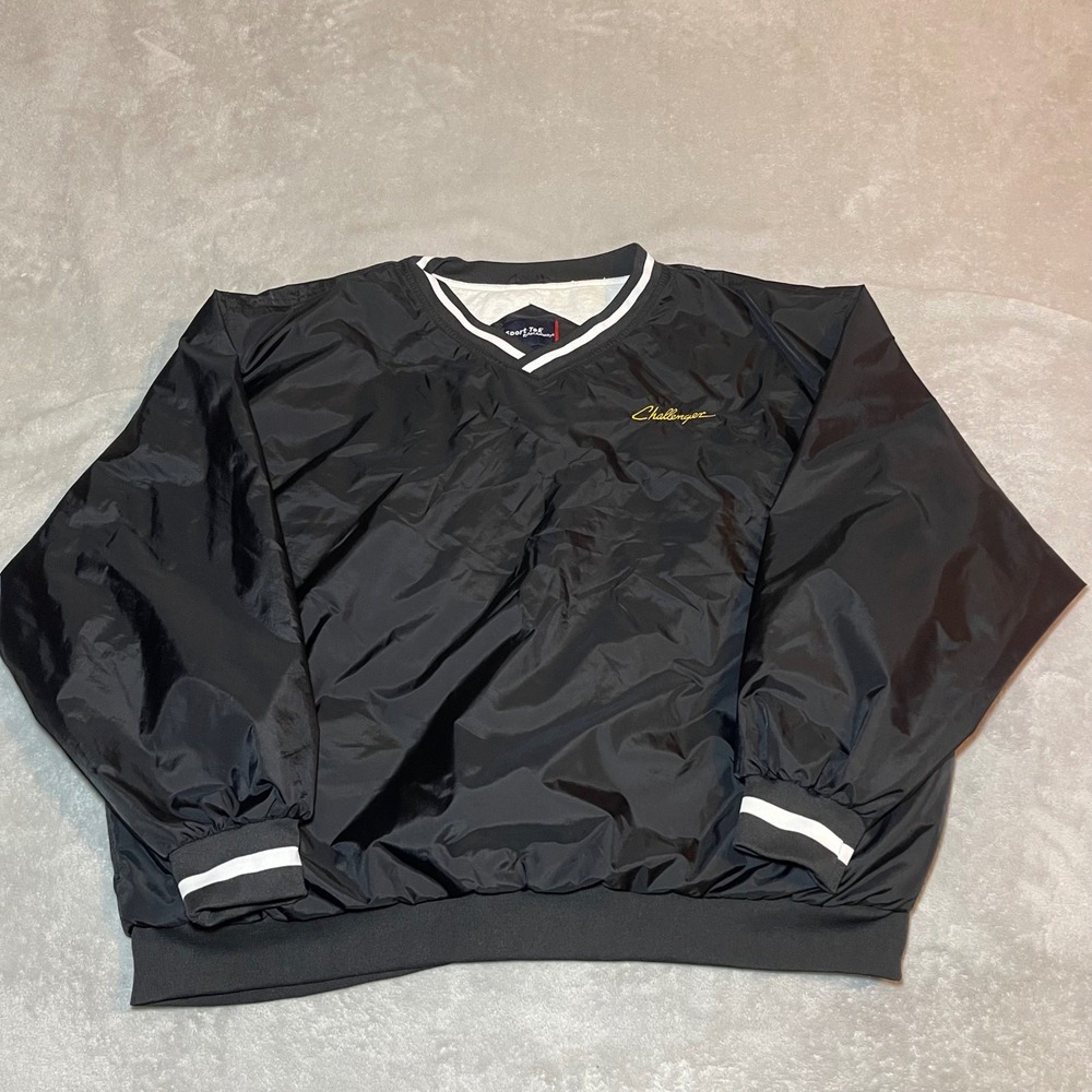 Challenger Jacket Mens 3XL Black Pullover Windshirt Streetwear Windbreaker Y2K